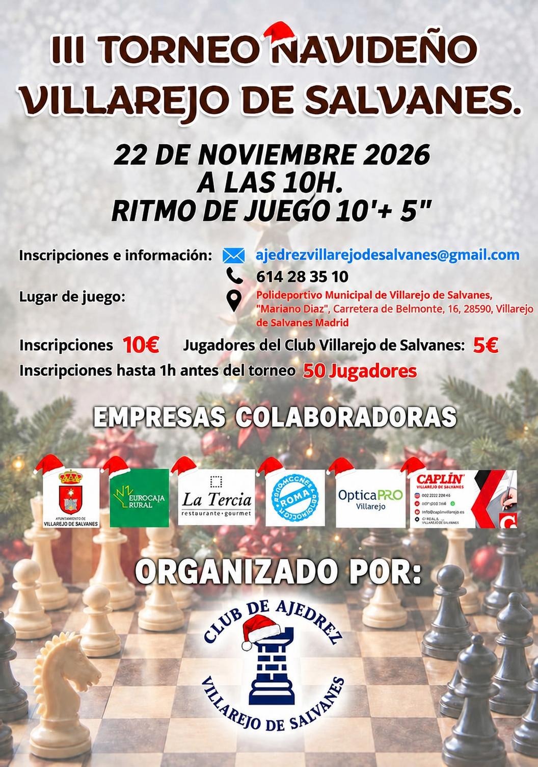 III Torneo Navideño de Ajedrez Villarejo de Salvanés