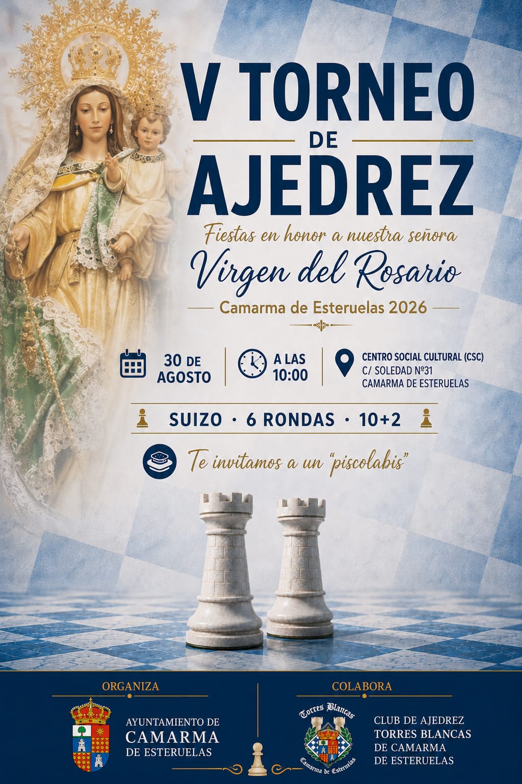 V Torneo de Ajedrez Fiestas Virgen del Rosario 2026
